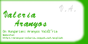 valeria aranyos business card